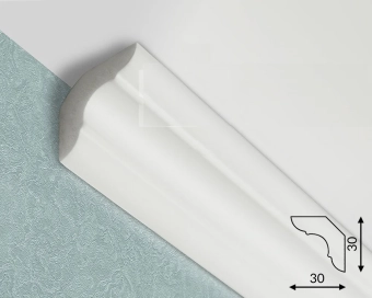 Плинтус потолочный LX-30 30*30*2000 мм, экструдированный полистирол