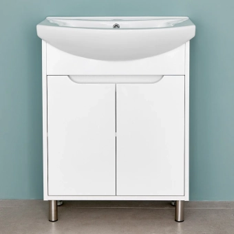 Шкаф напольный Venus Pro белый структурный под умывальник Zenon 650