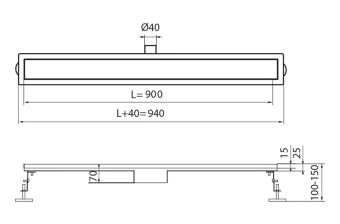 Душевой трап KOER FD29-70*900
