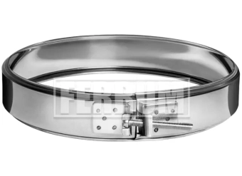 Хомут обжимной для дымохода нержавейка (сталь ASI-430/0.5мм) Ø130мм, FERRUM