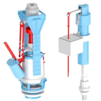 Арматура для унитаза, бачка NIKIPLAST - M Ltd 2 режима 3/6 л, нижняя подводка 1/2", кнопка хром NP3137