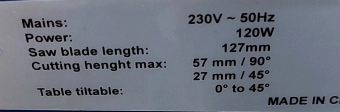 Лобзиковый станок 120W 230V 500-1700 об/мин