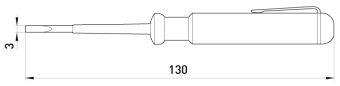 Отвертка-индикатор, 130х3 прямой шлиц АС100-500В
