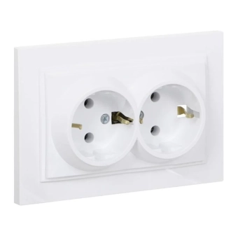 Розетка двойная с заземлением Despina 102-190004-120