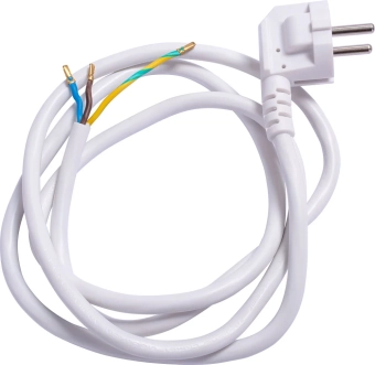 Кабель с вилкой e.wire.plug.white.1,5, 3х1,5, 1,2м, белый