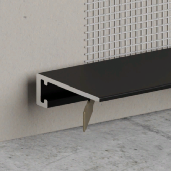 AL 16, Микро плинтус для пола, матовый черный, 2,5 м