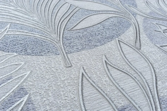 Виниловые обои на флизелиновой основе LS Папоротник ДХV-1591/5 серо-фиолетовый 10,05 x 1,06 м