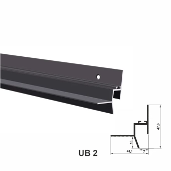 UB2, Теневой профиль для потолка, матовый черный, 2,5 м
