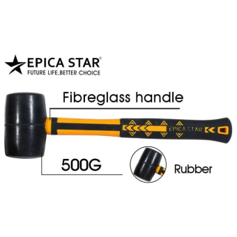 Молоток плиточника каучук 500gr (черный), стеклопластиковая рукоять, EP-30379, Epica Star