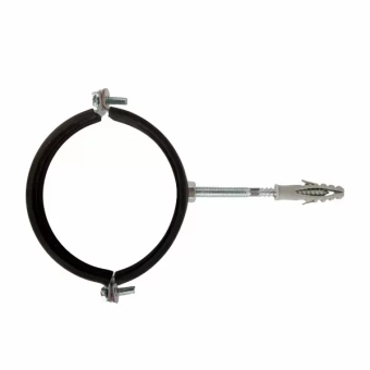 Стальной хомут 75-80 2-1\2" с резиновым вкладышем, M 8