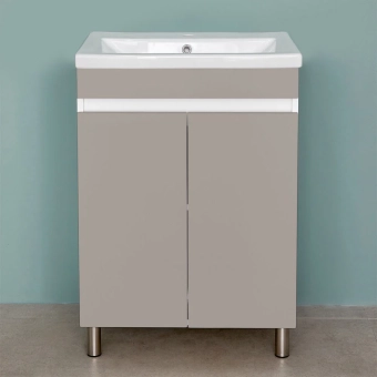 Шкаф напольный Trend Duo light grey под умывальник Como/Moduo 600