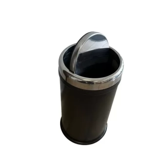 Мусорный котейнер металлический с крышкой PRACTIC 12L Черный