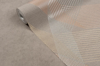 Виниловые обои горячего тиснения LS Грани ТФШ 5-1431 капучиновый 10,05 x 1,06 м декор 