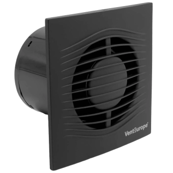 Вентилятор вытяжной осевой Vent Europe ELEGIA 100 d.100 мм, 7.8 Вт, черный матовый, пластиковый