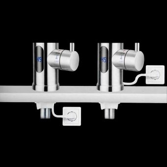 Смеситель для кухни Rubano с электронагревом 3300 Вт, два излива, IPX4, 220-240 В, 1/2"