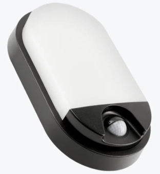 Светильник LED TULON с датч. движ. 15W 1350lm 4000K IP54 овальный черный AC220-240V LD-TULON15WOW-10