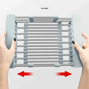 Раздвижная сушилка Коландер ZERIX для посуды BAS-01 GRAY (серый)