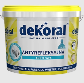 Краска Антибликовая Акриловая Polinak Plus, 3л, матовая, снежно-белая, Dekoral
