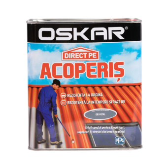 Эмаль Алкидная OSKAR Direct pe Acoperis, серый цвет, 0.75L