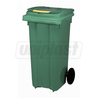 Бак мусорный пластиковый 120 л - на колесах (зеленый) 