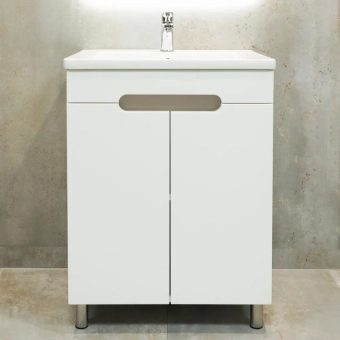 Шкаф напольный Etna Duo белый матовый под умывальник Argo 600