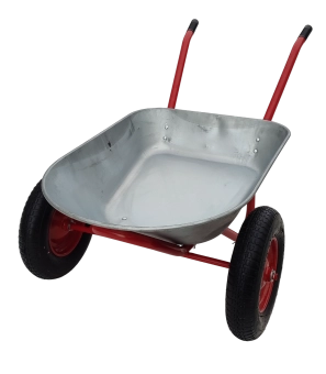 Тачка строительная (садовая) на двух колесах , оцинкованный кузов, 150kg 78L 