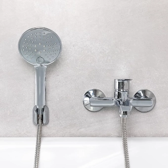 Смеситель для ванны с гарнитурой для душа - MAT│ECO Серия SIENA - однорычажный, хром