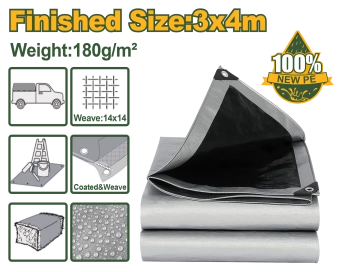 Защитный тент из плетенного полиэтилена (PE) 3м*4м 180гр/м² anti UV, JDTQ8834 Jadever