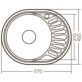 Мойка кухонная ZERIX Z5745-06-180E (satin) Левая