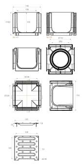 Соединение 4-х стороннее 100/100 мм A15 SAB