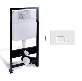 Инсталяции скрытые + глянцевая белая кнопка "NKP" Турция