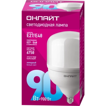 Лампа светодиодная OLL LED  90W T160 E27 6500K ONLAIT 82909