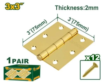 Петли пара  75*75 мм 2 мм + 12 винтов Jadever