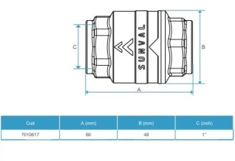 Обратный клапан с латунной пластиной HYDRO-S PREMIUM, FF - 1"