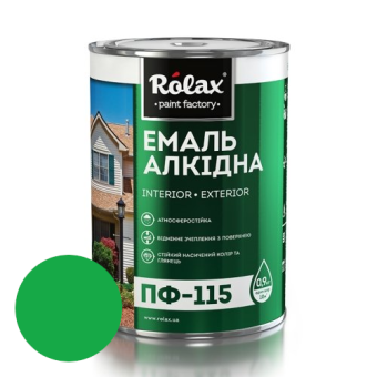Эмаль алкидная ПФ-115, глянцевая, без мела, основа микро мрамор, Зеленая, 0,9л