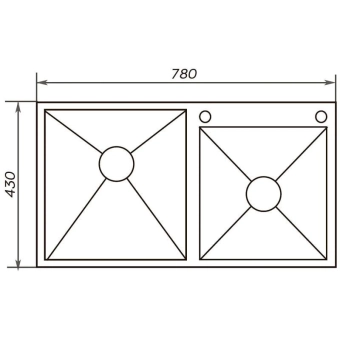 Кухонная мойка Zerix ZH7843D Inox