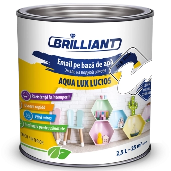 Эмаль акриловая глянцевая Aqua Lux Lucios чисто-белый 2.5л