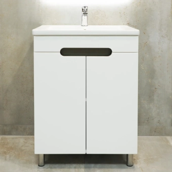 Шкаф напольный Etna Duo белый матовый под умывальник Argo 600