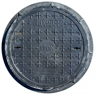 Крышка канализационная круглая из ПП, съемная, нагрузка до 10 тн – Ø500мм, Серый