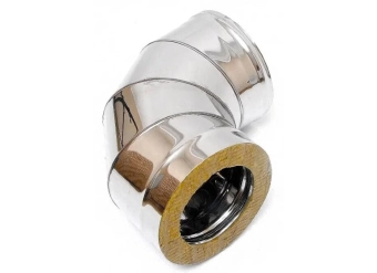 Колено дымохода на 90° Сэндвич (сталь ASI-430/0.5mm+нержавейка) Ø115/210 FERRUM