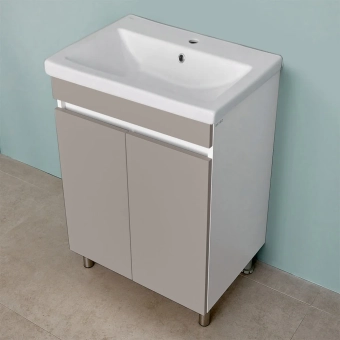 Шкаф напольный Trend Duo light grey под умывальник Como/Moduo 600