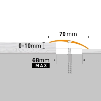 Порог многоуровневый алюминиевый Arbiton PR10 Серебристый A1 1,86 м