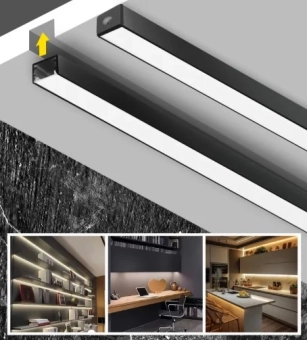 Накладной LED профиль PL-1010-BL 3m черный 10*10mm алюминий PANLIGHT
