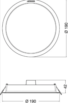 Светильник  LED Downlight DL DN 190 18W 865 WT IP44 LEDV
