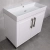 Шкаф для ванной напольный Й BAYRO PORTO DUO под умывальник STANCE 850 белый структурный