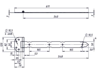 Петля стрела  PS-540 (3,0 mm) 