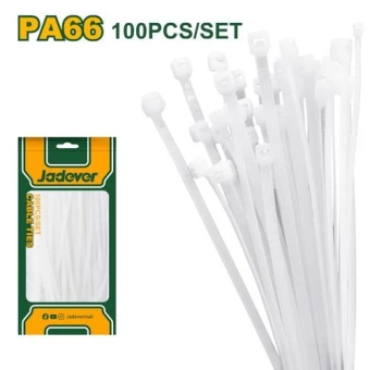 Стяжки нейлоновые для кабелей; 760*9,0мм; белые; упаковка 100шт; JDTE376090 Jadever