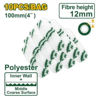 Валики сменные, полиэстер, ворс-12мм, ширина - 100мм (упаковка - 10шт); Jadever