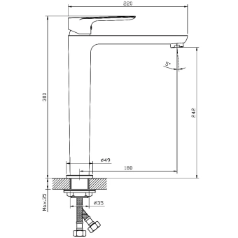 Смеситель для умывальника - MAT│ECO Серия MAGRO, на столешницу