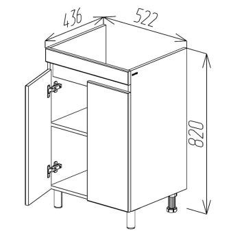 Шкаф напольный Trend Duo белый матовый под умывальник Soft 550